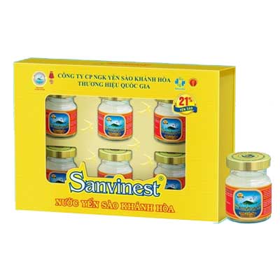 Hộp Quà Tặng 6 Lọ Yến sào Khánh Hòa 21% 70ml Có Đường YSKH05