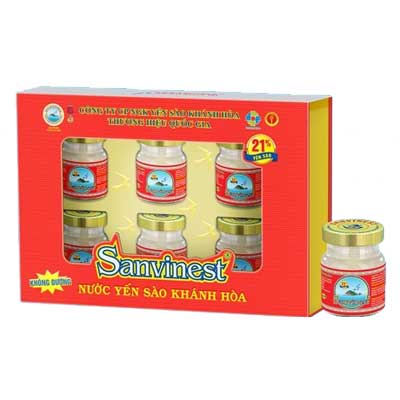 Hộp Quà Tặng 6 Lọ Yến sào Khánh Hòa 21% 70ml Không Đường YSKH06