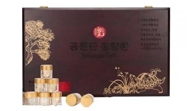 An Cung Bổ Não Trầm Hương Jimhyangdan Gold Hộp Gỗ 60 Viên x 3.75g