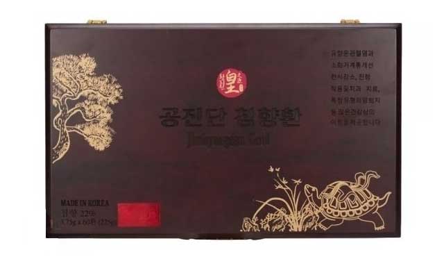 An Cung Bổ Não Trầm Hương Jimhyangdan Gold Hộp Gỗ 60 Viên x 3.75g