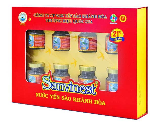 Hộp Quà Tặng 8 Lọ Yến Sào Khánh Hòa 21% 70ml Có Đường YSKH04